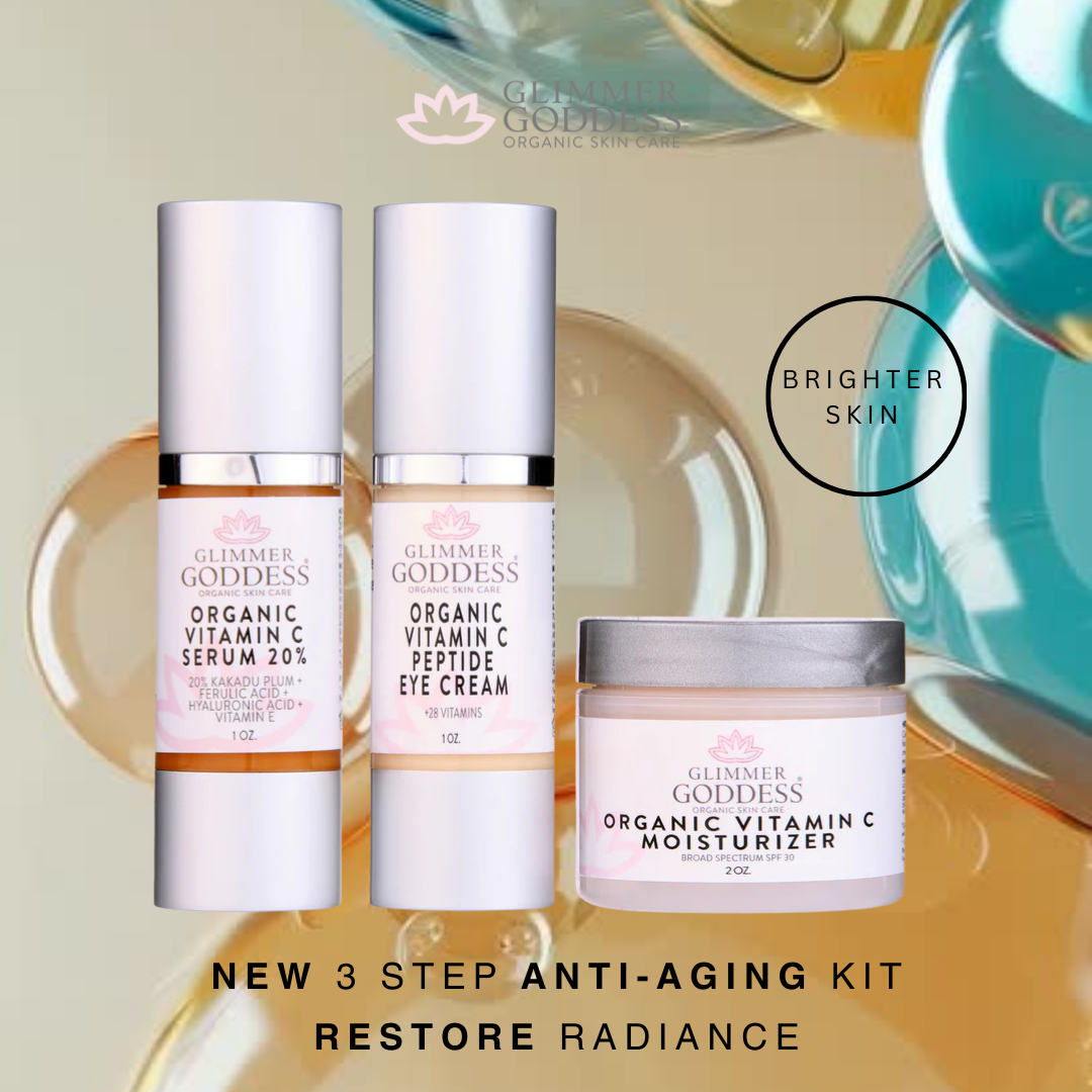 Glimmer Goddess Vitamin C Anti Aging Kit - Eye Serum, Serum & Moisturizer