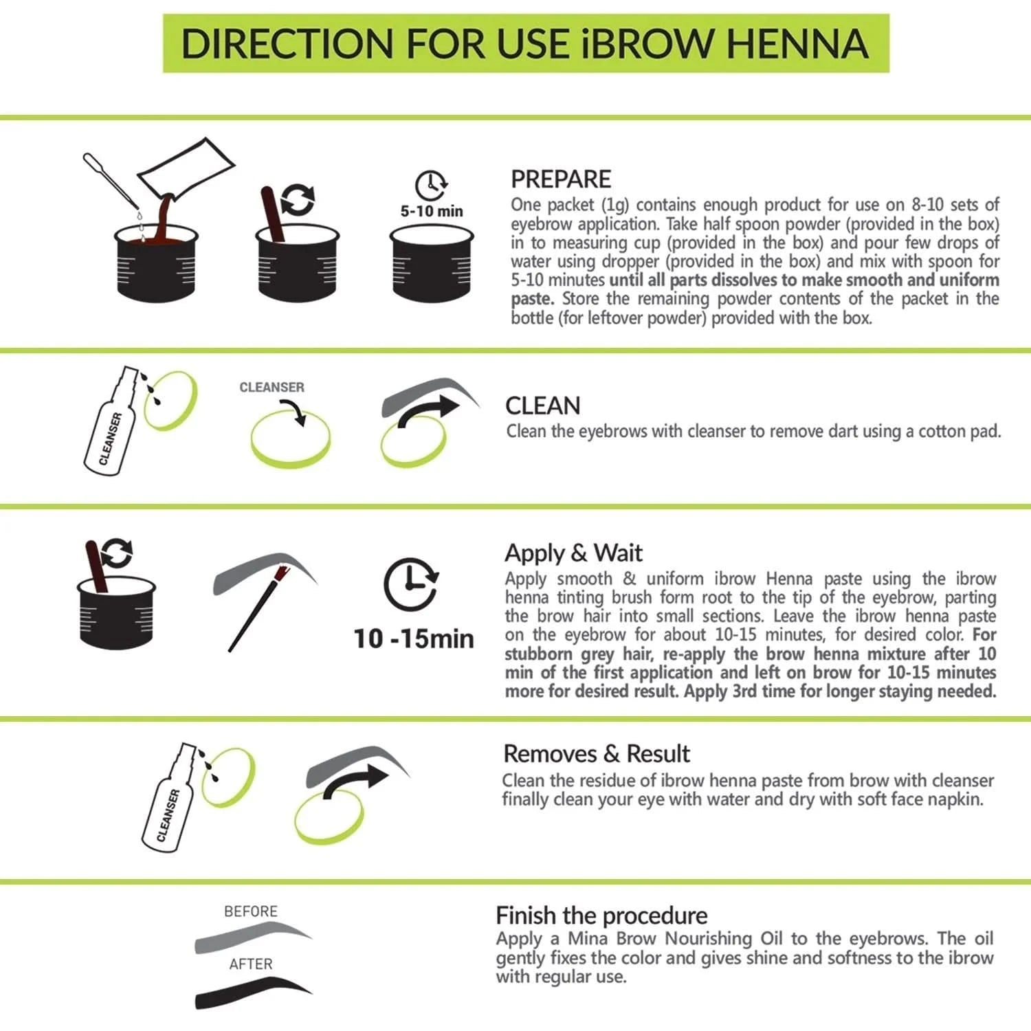MINA IBROW - HENNA TINT PROFESSIONAL STARTER KIT SET OF 12