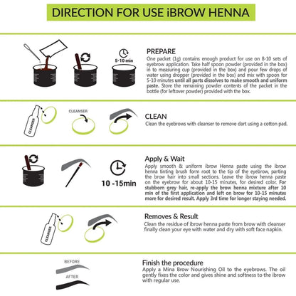 MINA IBROW - HENNA TINT PROFESSIONAL STARTER KIT SET OF 12