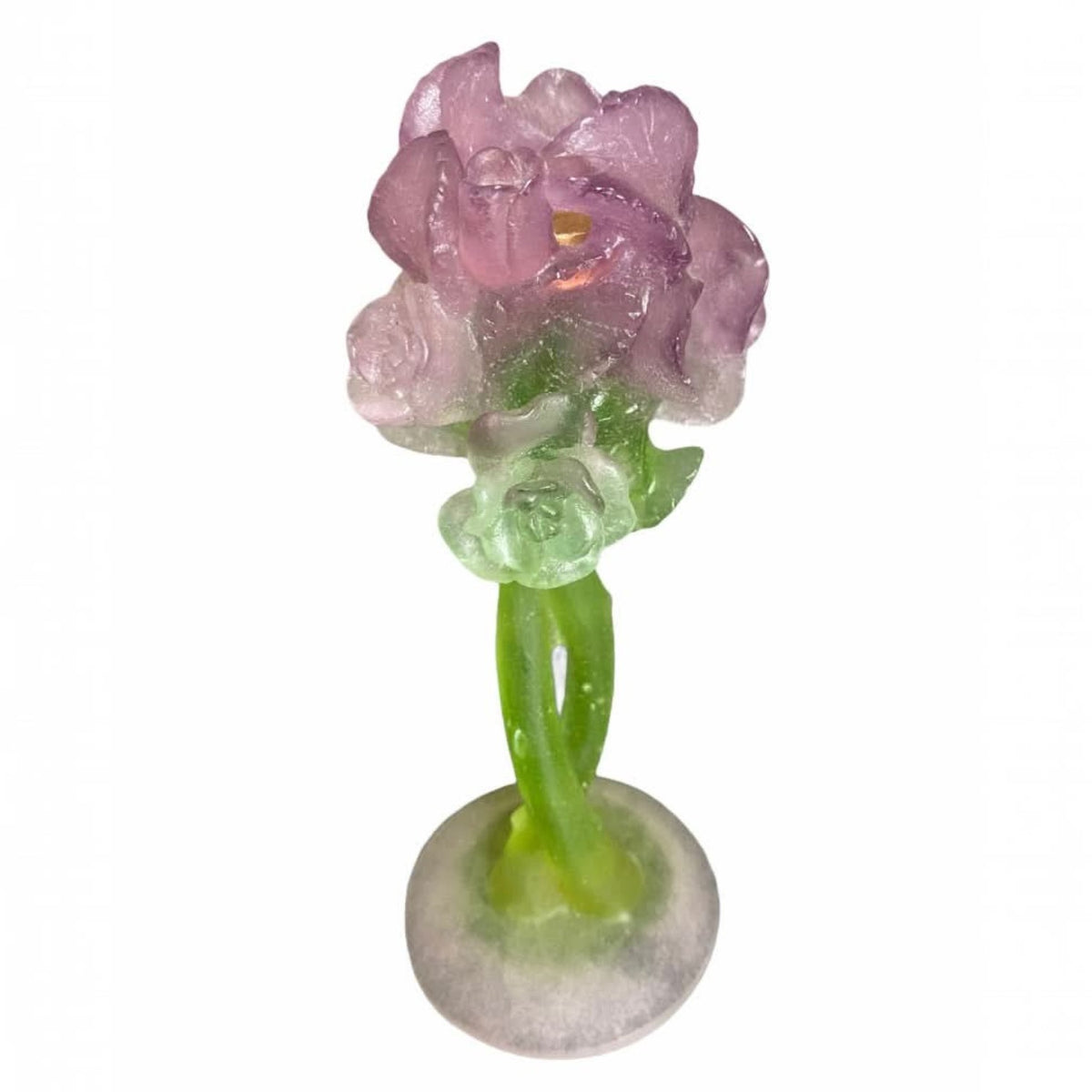 Daum Crystal Rose Candlestick Holder