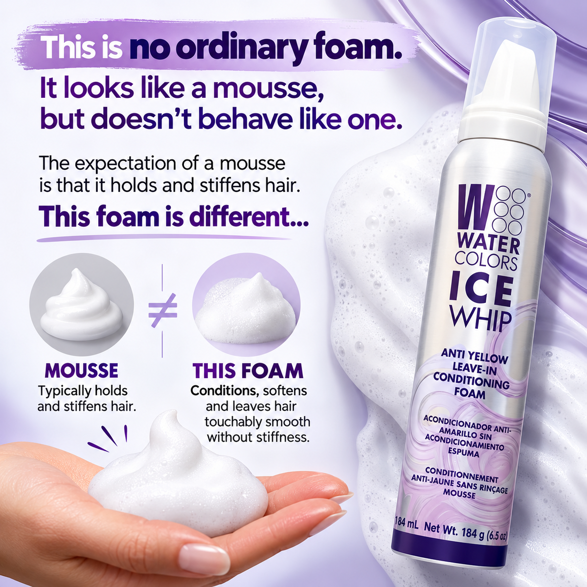 Watercolors Ice Whip Leave-In Conditioning Foam
