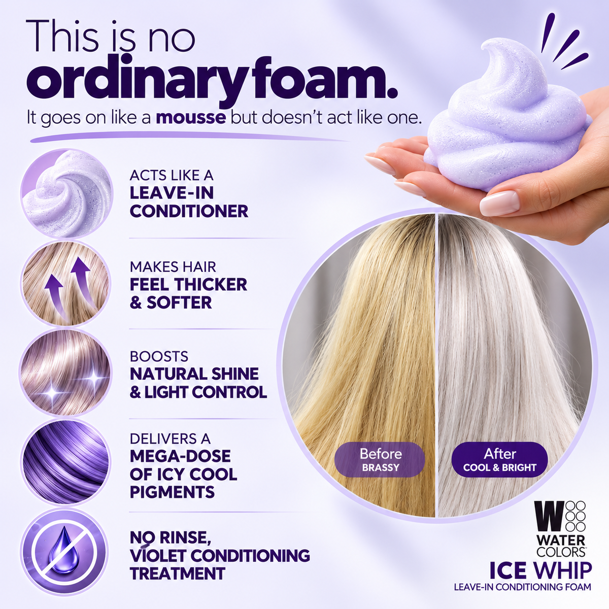 Watercolors Ice Whip Leave-In Conditioning Foam