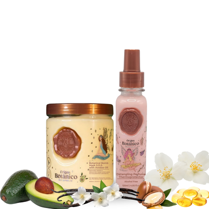 Ritual Botanico Treatment to Straighten, Repair and Relax Hair (Thermal Protectant + Bomb Mask)