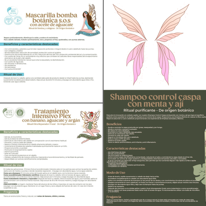Ritual Botanico Repairing Combo for Oily with Dandruff Hair - Mint and Chili , Plex & Bomb Mask
