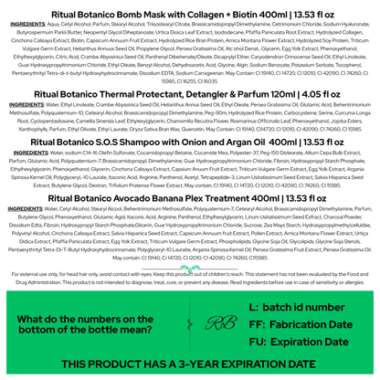 Ritual Botanico Repairing Bundle (Onion Shampoo, Plex Conditioner, Bomb Mask, Thermoprotector)