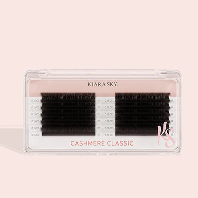 KIARA SKY LASH Cashmere Classic Lash Extensions | Premium Cashmere Lash Extensions | Soft Semi-matte natural finish | For Professional Eyelash Extensions Use Only | Black, (C-0.15-14mm)