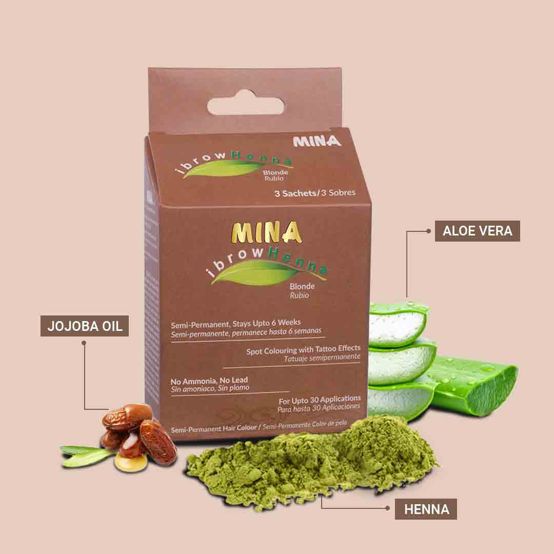 Mina Ibrow Henna Regular Brow Tint Kit - Blonde