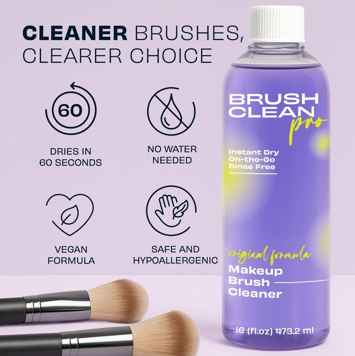 Brush Clean PRO Makeup Brush Cleaner 16 oz - Lavender