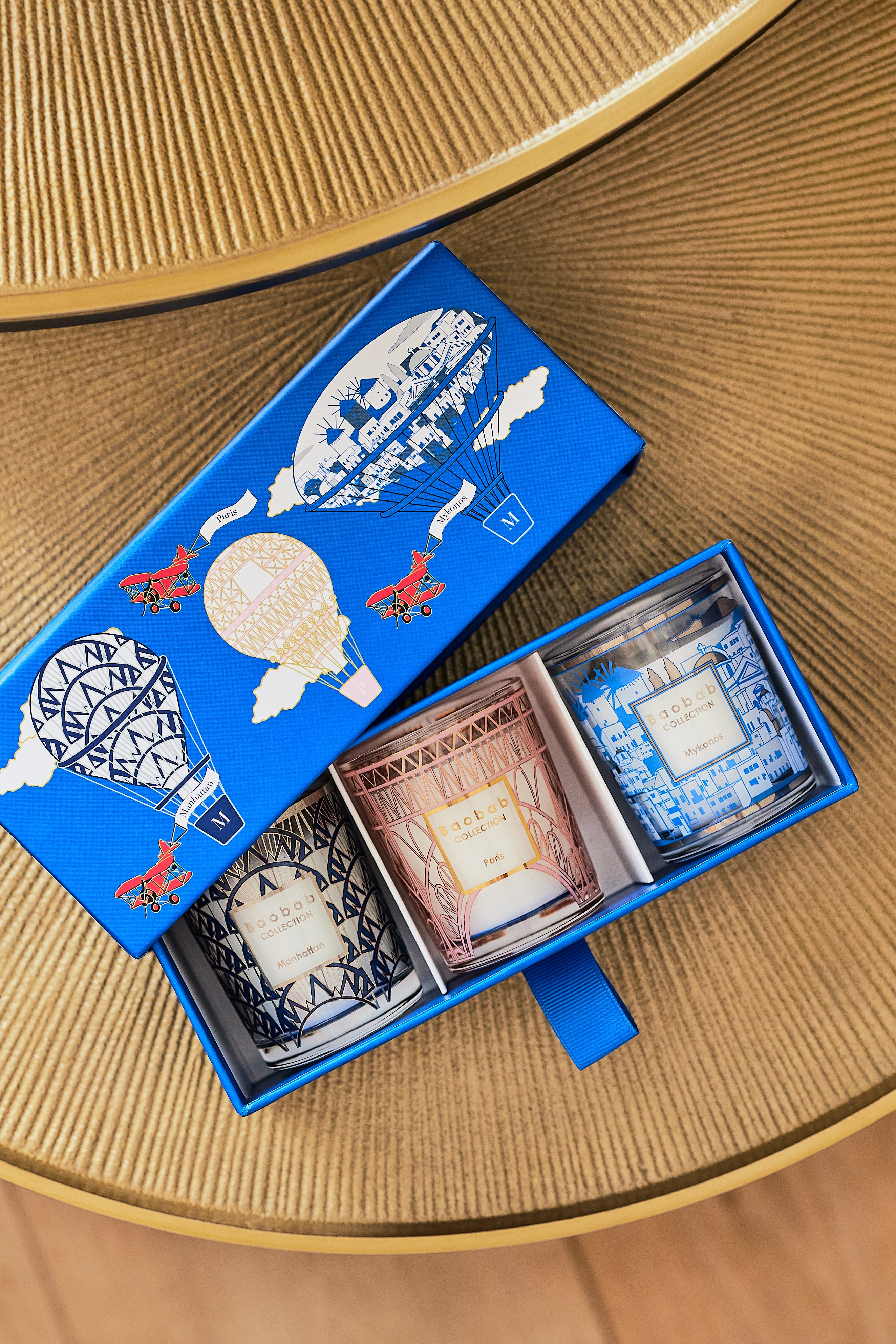 Baobab Collection Trio Travel Candles, MANHATTAN-PARIS-MYKONOS