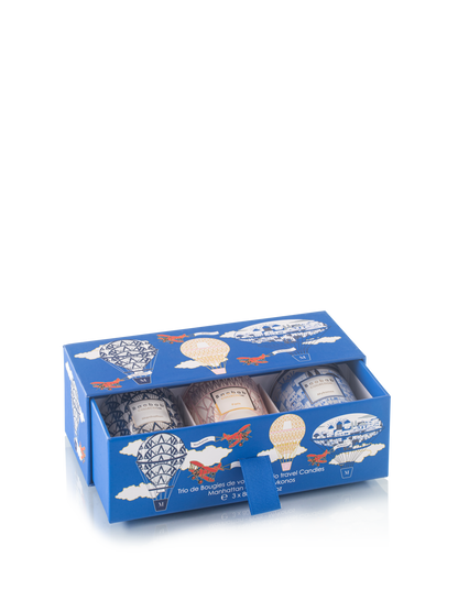 Baobab Collection Trio Travel Candles, MANHATTAN-PARIS-MYKONOS