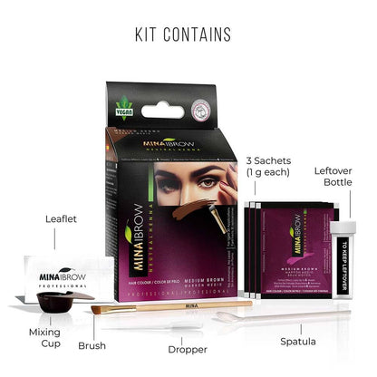 Mina Ibrow Henna Regular Brow Tint Kit