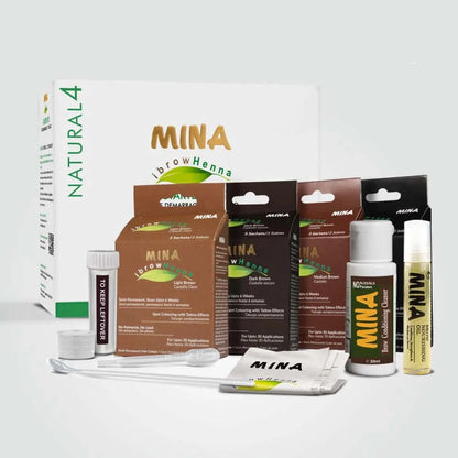 MINA IBROW - HENNA TINT PROFESSIONAL STARTER KIT NATURAL TONE SET OF 4