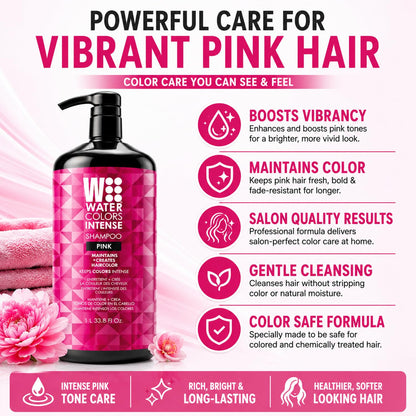 Watercolors Intense Metallic 3-in-1 Color Depositing Shampoo, Pink 33.8 oz
