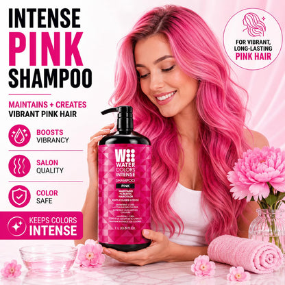 Watercolors Intense Metallic 3-in-1 Color Depositing Shampoo, Pink 33.8 oz