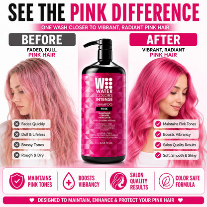 Watercolors Intense Metallic 3-in-1 Color Depositing Shampoo, Pink 33.8 oz