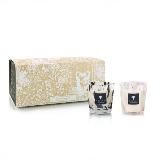 Baobab Collection CANDLE DUO, Black Pearls & White Pearls