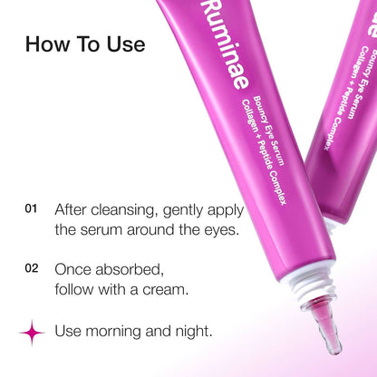 Ruminae Bouncy Eye Serum | 12 Peptides + Dual Collagen for Hydration