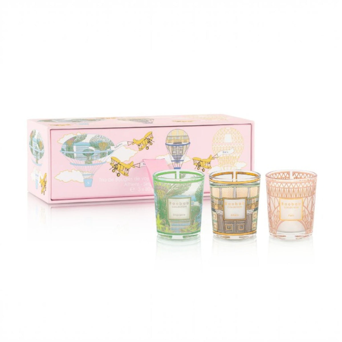 Baobab Collection Trio Travel Candles SINGAPORE - ATHENS - PARIS