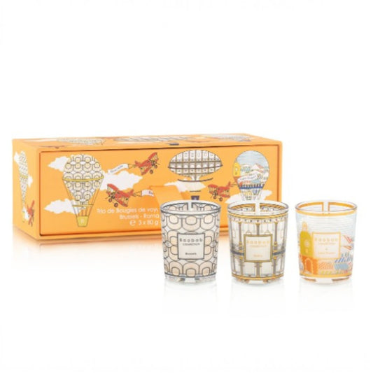 Baobab Collection Trio Travel Candles,  BRUSSELS - ROMA - SAINT TROPEZ