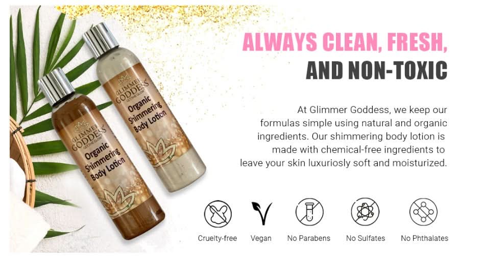 Glimmer Goddess Organic Shimmer Body Lotion