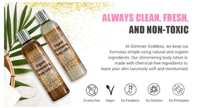 Glimmer Goddess Organic Shimmer Body Lotion