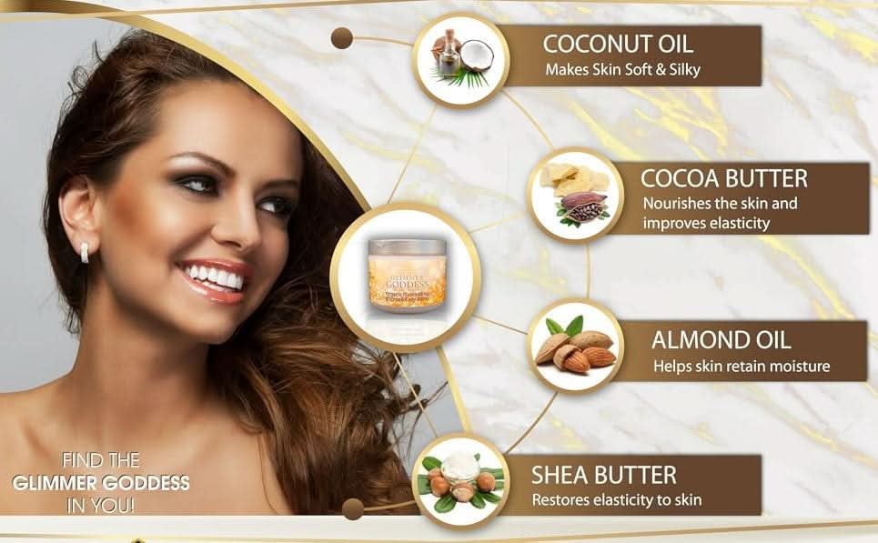 Glimmer Goddess Organic Shimmering Whipped Body Butter Trio
