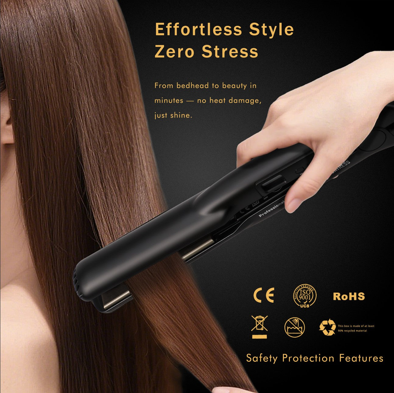 Eagle Fortress Advanced technology Ceramic 048-JPA Hair Straightener (Black)