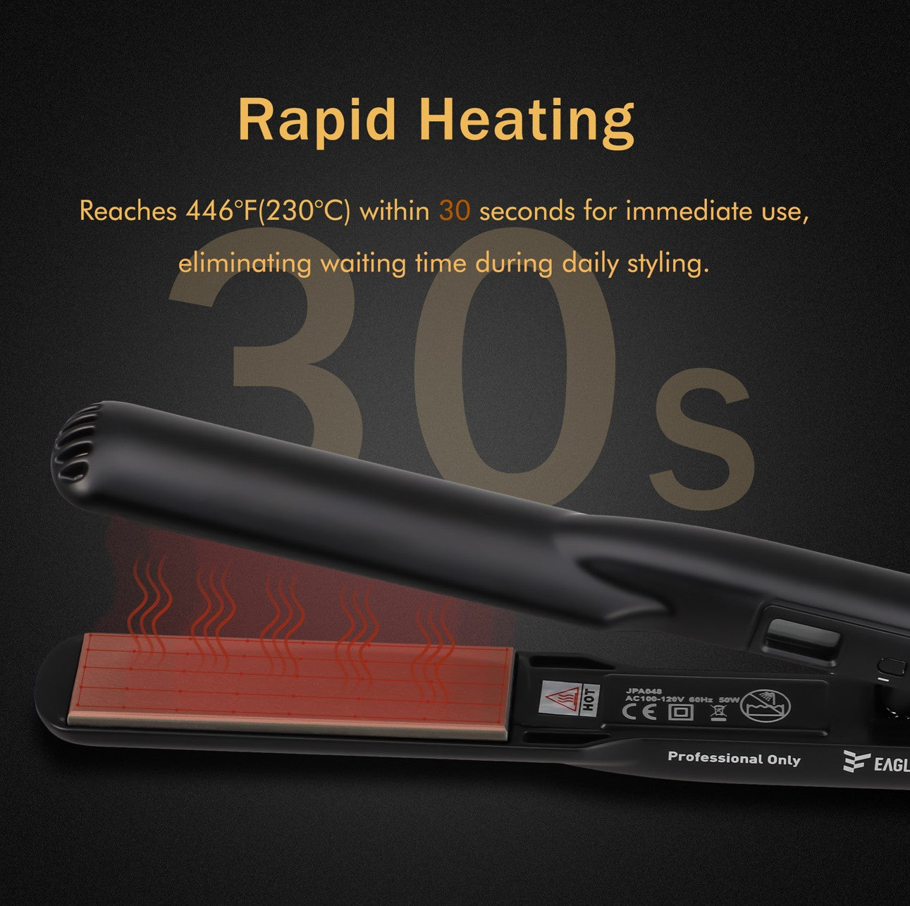 Eagle Fortress Advanced technology Ceramic 048-JPA Hair Straightener (Black)