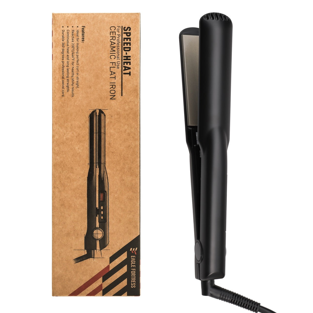 Eagle Fortress Advanced technology Ceramic 048-JPA Hair Straightener (Black)