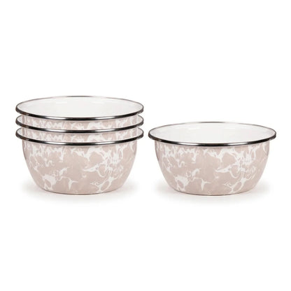 Golden Rabbit Enamelware Salad Bowls - Set of 4