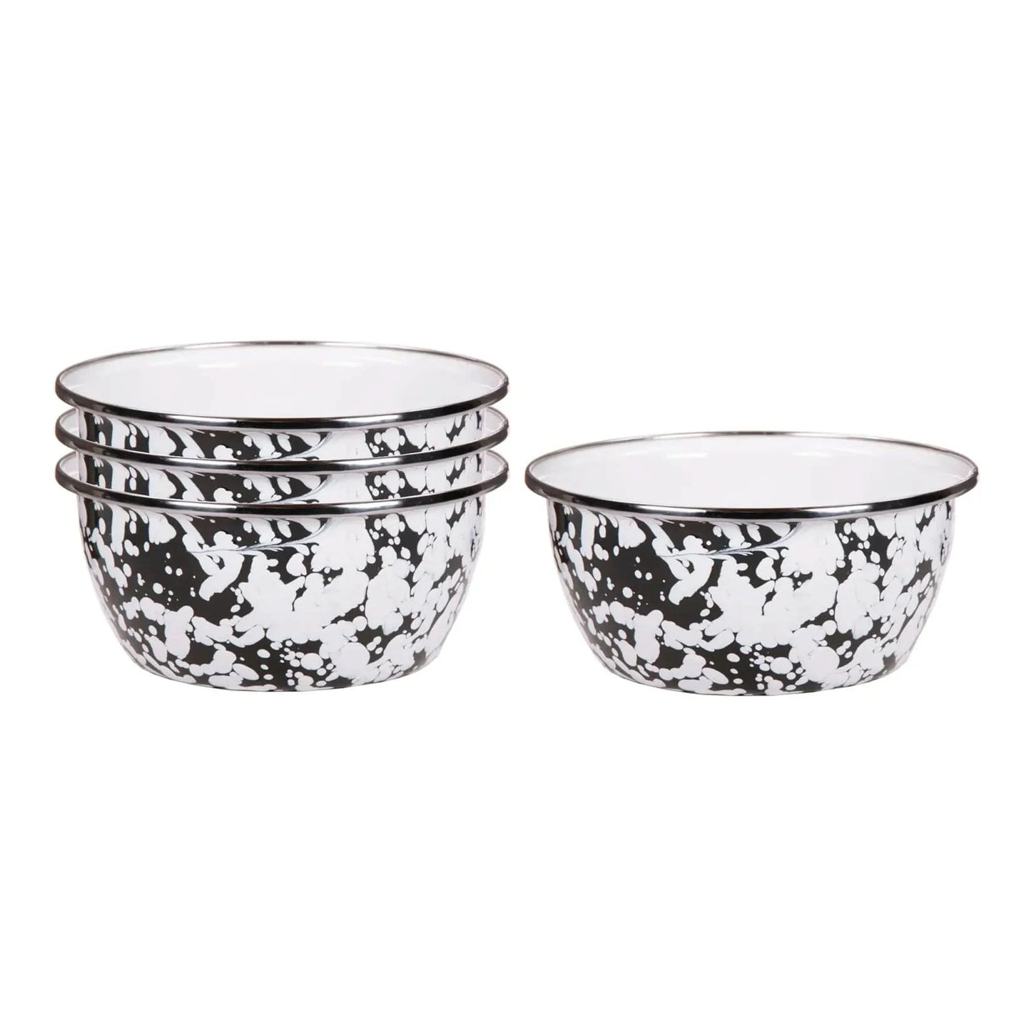 Golden Rabbit Enamelware Salad Bowls - Set of 4