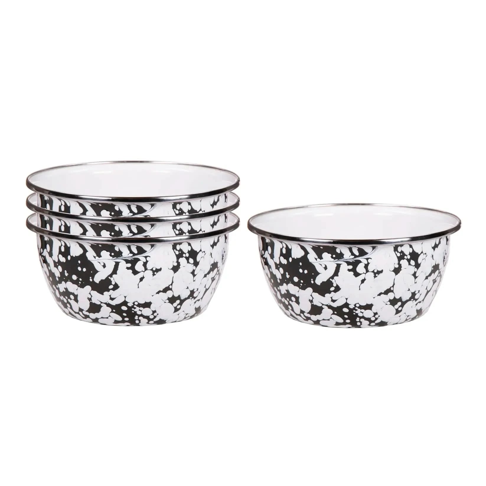 Golden Rabbit Enamelware Salad Bowls - Set of 4