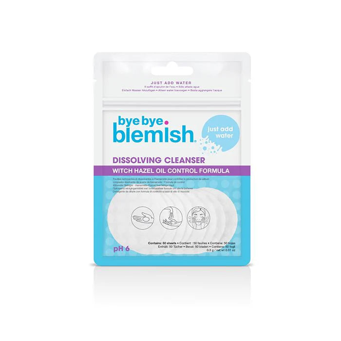 Bye Bye Blemish Dissolving Cleanser Witch Hazel Oil Control Formula(50 Sheets) 0.3 g / 0.01 oz
