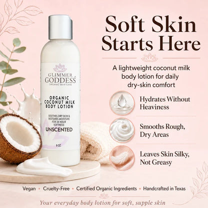 Glimmer Goddess Organic Coconut Milk Body Lotion 8oz