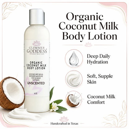 Glimmer Goddess Organic Coconut Milk Body Lotion 8oz