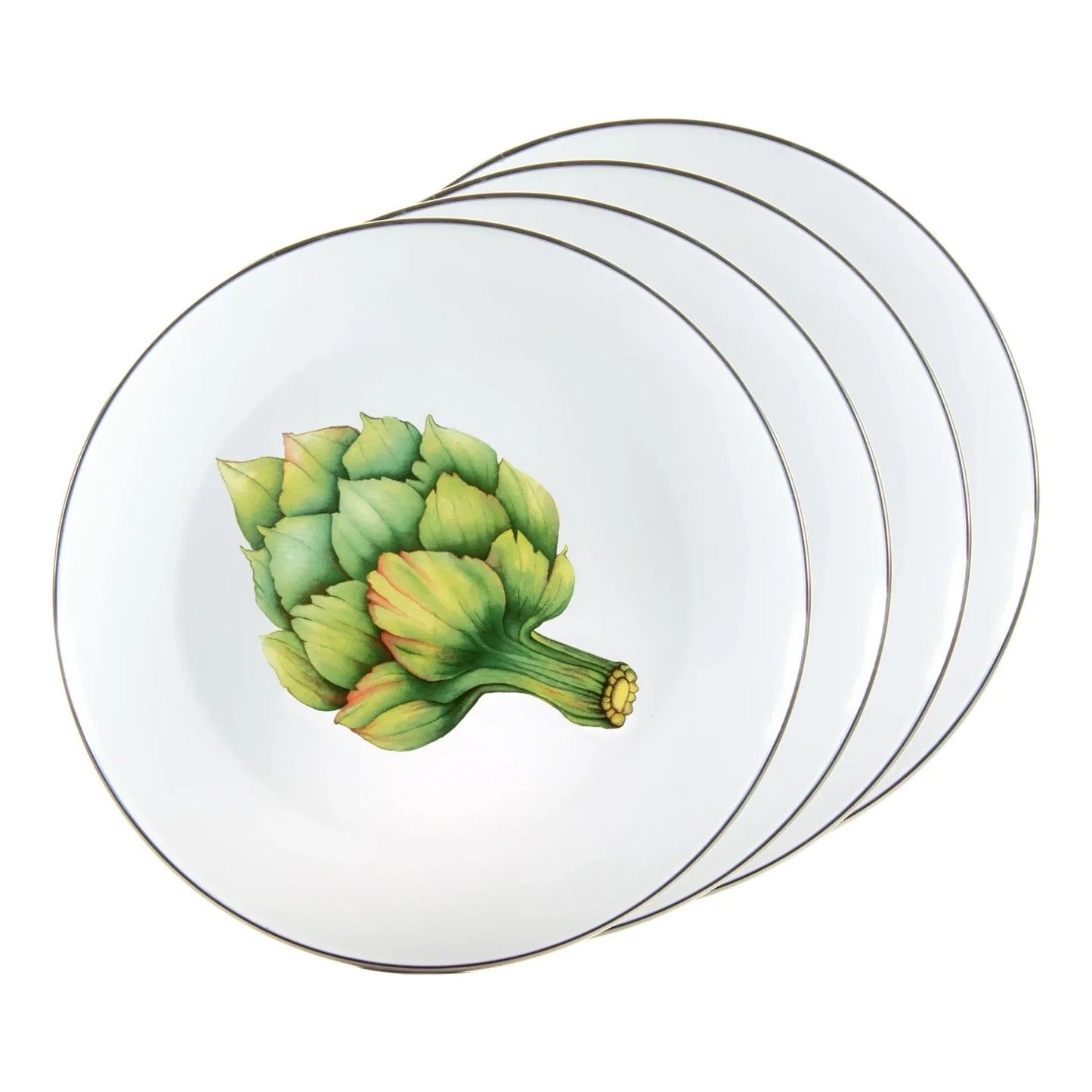 Golden Rabbit Enamelware Dinner Plates - Set of 4