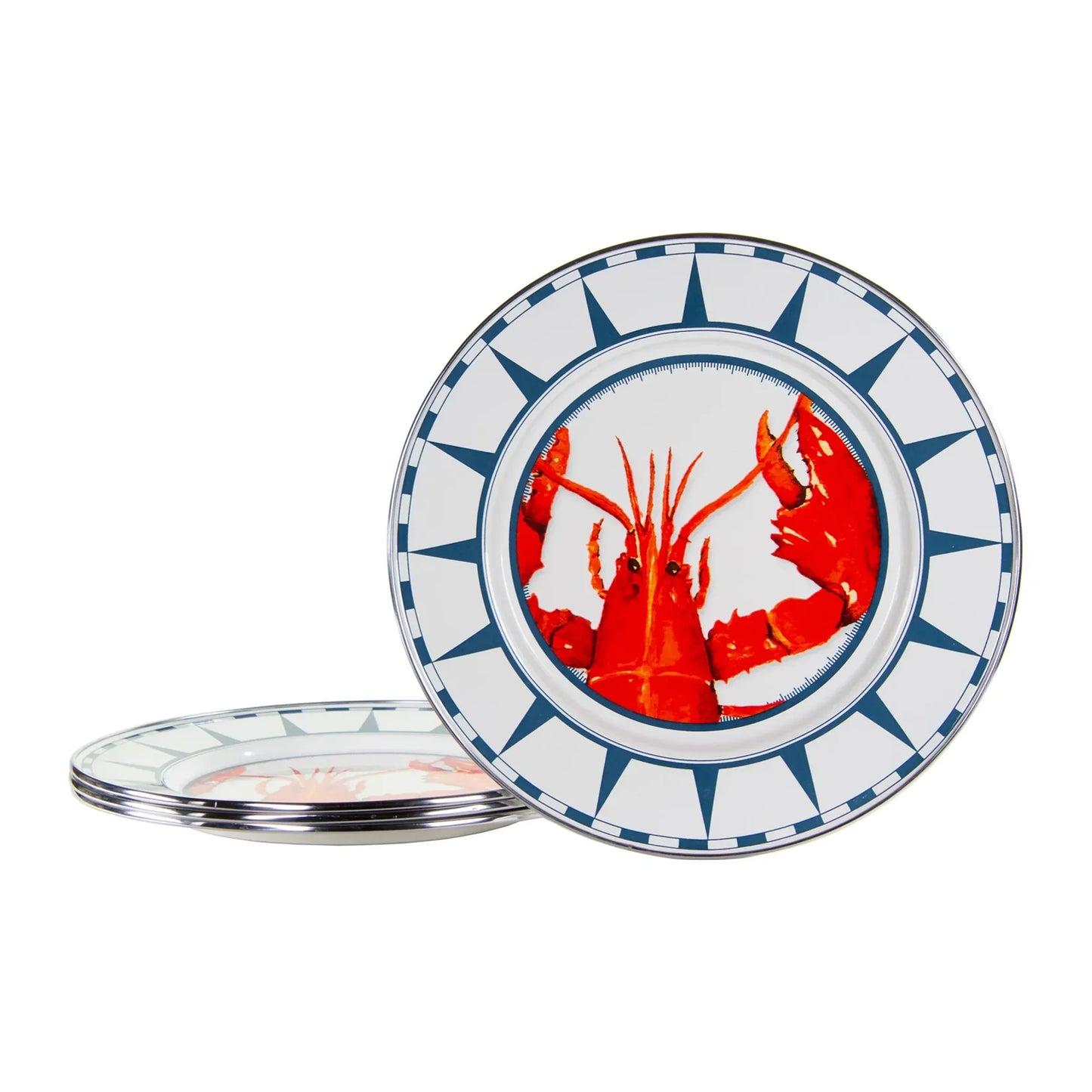 Golden Rabbit Enamelware Dinner Plates - Set of 4
