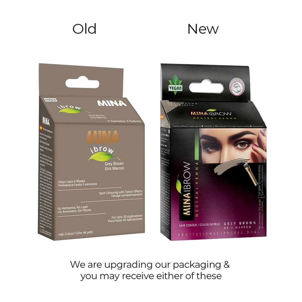 Mina Ibrow Henna Regular Brow Tint Kit - Grey Brown