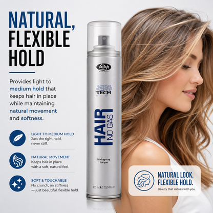 Lisap High Tech Hair Spray No Gas, Natural Flexible Hold 10.1 fl oz