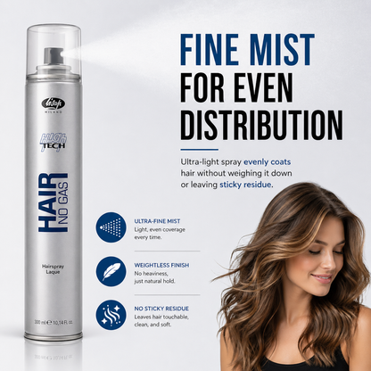 Lisap High Tech Hair Spray No Gas, Natural Flexible Hold 10.1 fl oz