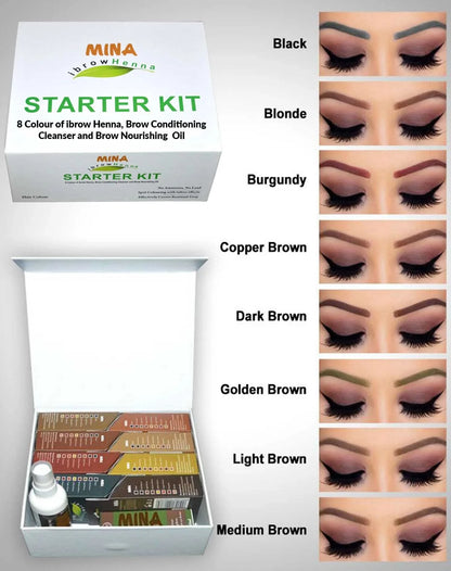 MINA IBROW - HENNA TINT PROFESSIONAL STARTER KIT SET OF 12