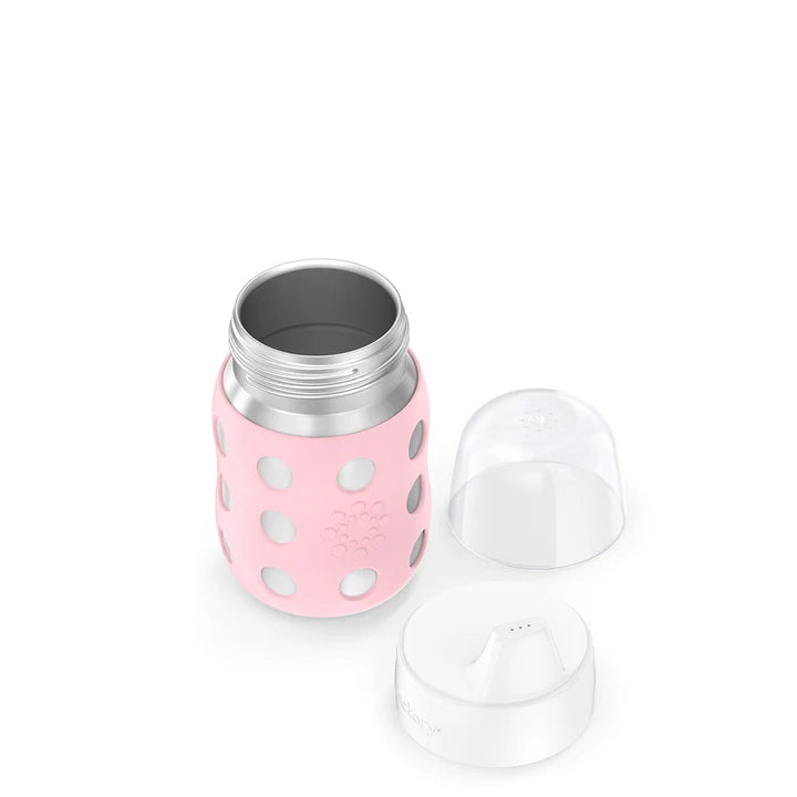 Lifefactory Stainless Steel Baby Bottle Hard Sippy Spout 8oz-Desert Rose