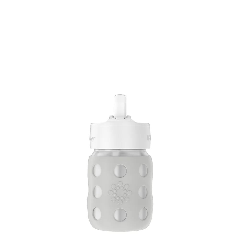 Lifefactory 8 oz Stainless Steel Baby Bottle Pivot Straw Cap
