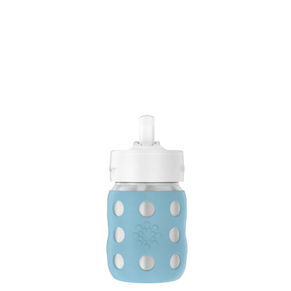 Lifefactory 8 oz Stainless Steel Baby Bottle Pivot Straw Cap