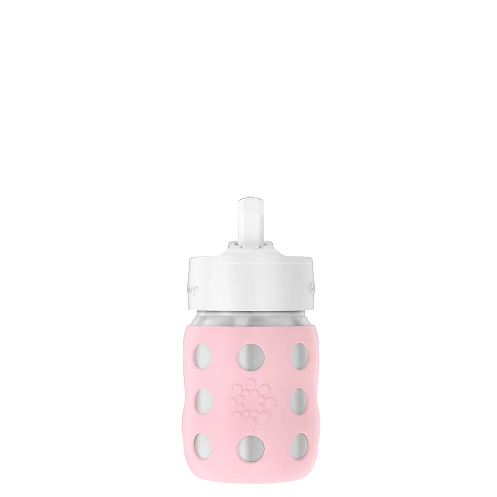 Lifefactory 8 oz Stainless Steel Baby Bottle Pivot Straw Cap