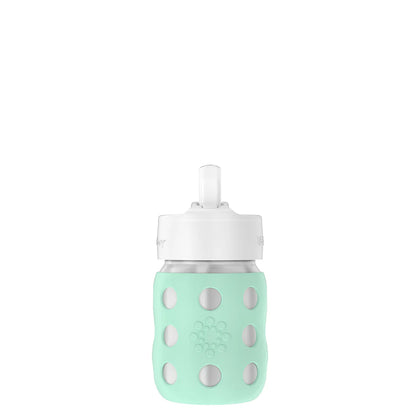 Lifefactory 8 oz Stainless Steel Baby Bottle Pivot Straw Cap