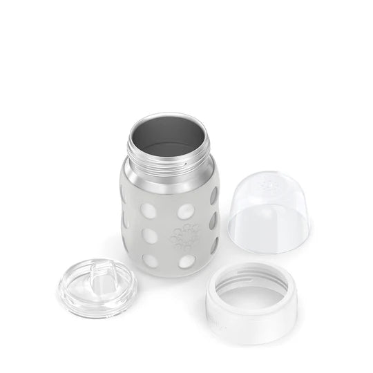 Lifefactory Stainless Steel Baby Bottle Sippy Spout 8oz-Stone Gray