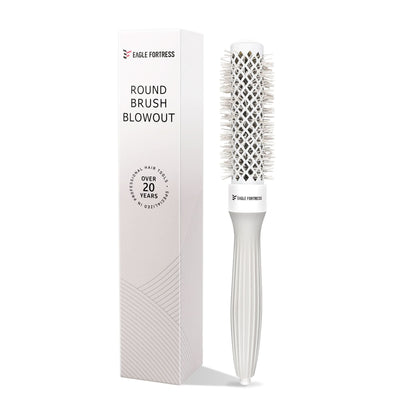 Eagle Fortress XL Ceramic + Ionic Round Hair Brush 0.98 in - Grey