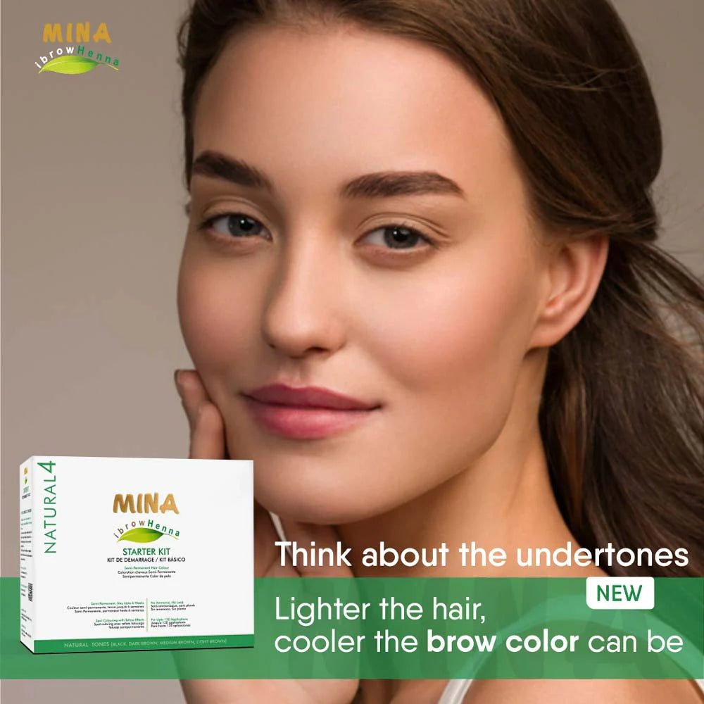 MINA IBROW - HENNA TINT PROFESSIONAL STARTER KIT NATURAL TONE SET OF 4
