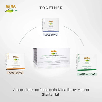 MINA IBROW - HENNA TINT PROFESSIONAL STARTER KIT NATURAL TONE SET OF 4